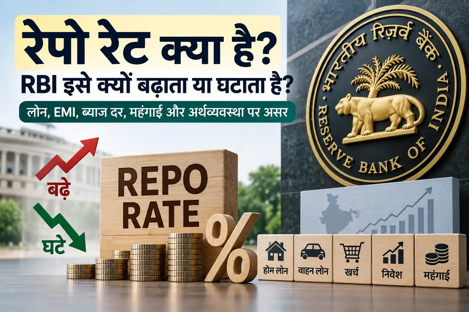 रेपो रेट क्या है और RBI इसे क्यों बढ़ाता या घटाता है